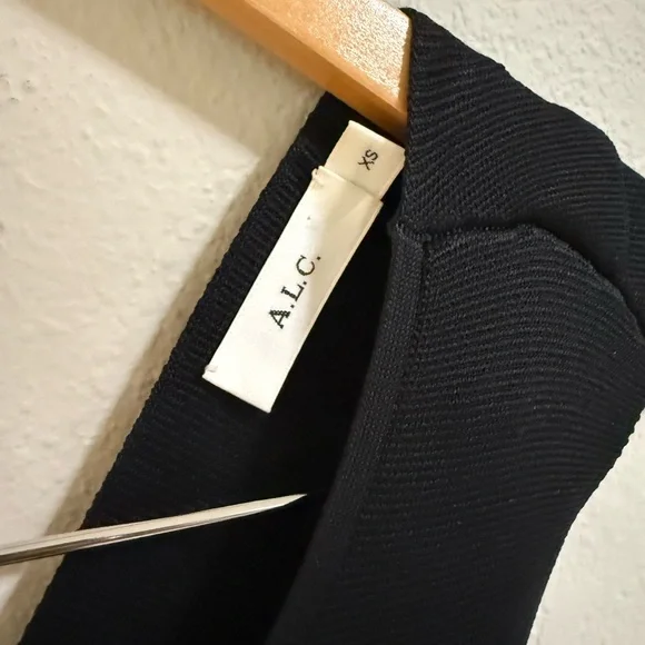 A.L.C. Black Knit Fit & Flare Dress with Crisscross Back - XS - Picture 4 of 5